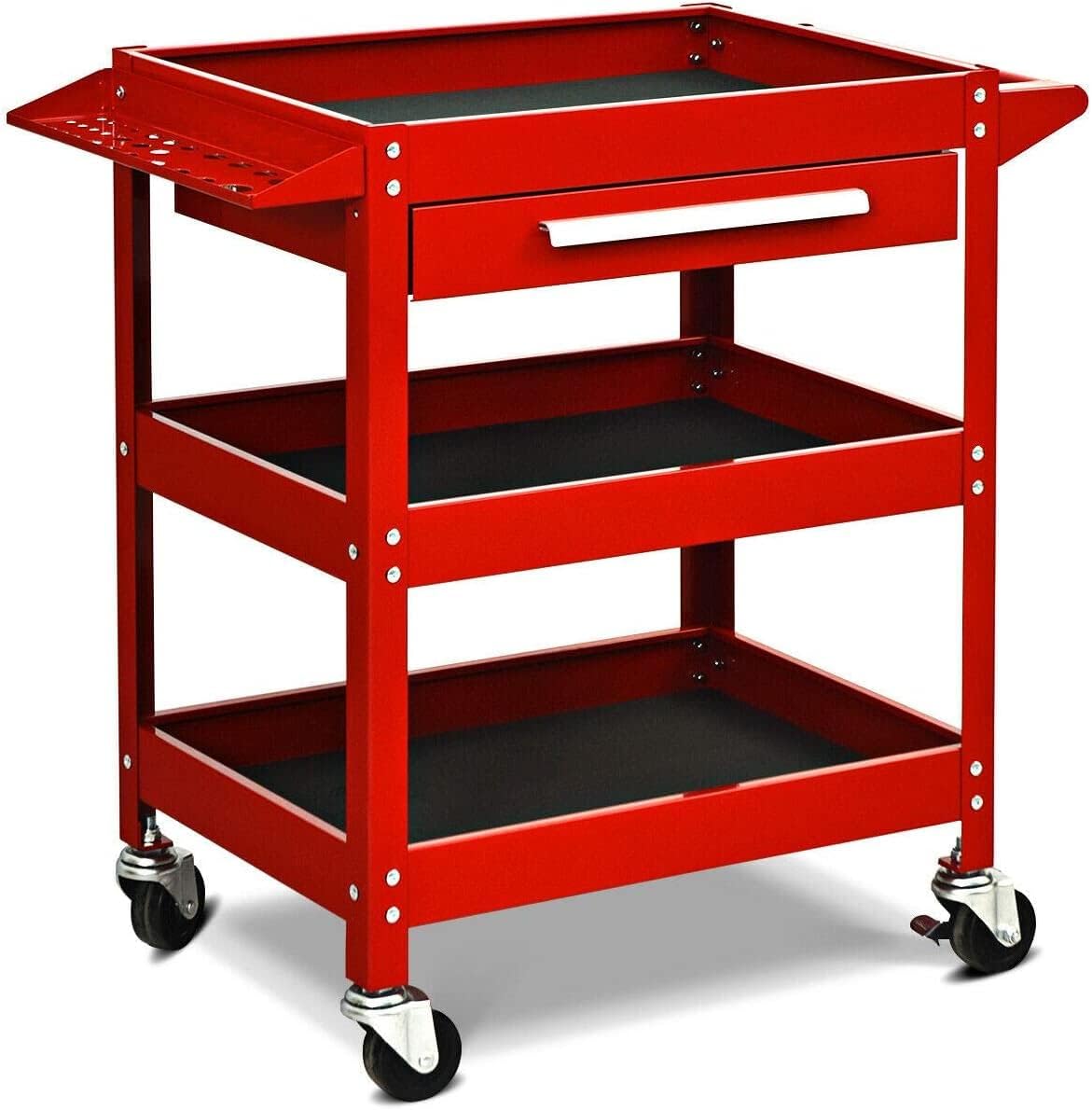 3 Tier Tool Trolley Heavy Duty Rolling Workstation Drawer - Kwikley