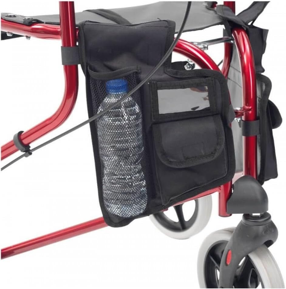 3 Wheel Rollator Walker Seat Lightweight Folding Mobility Aid Brakes - Kwikley