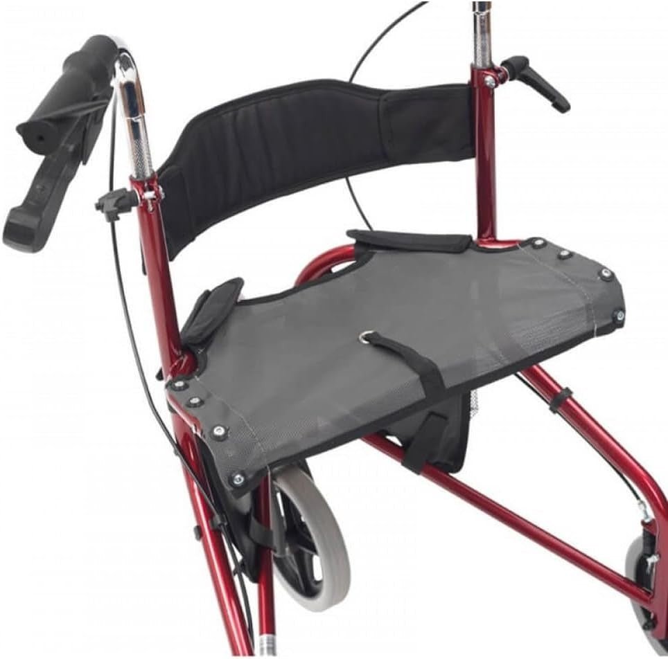3 Wheel Rollator Walker Seat Lightweight Folding Mobility Aid Brakes - Kwikley