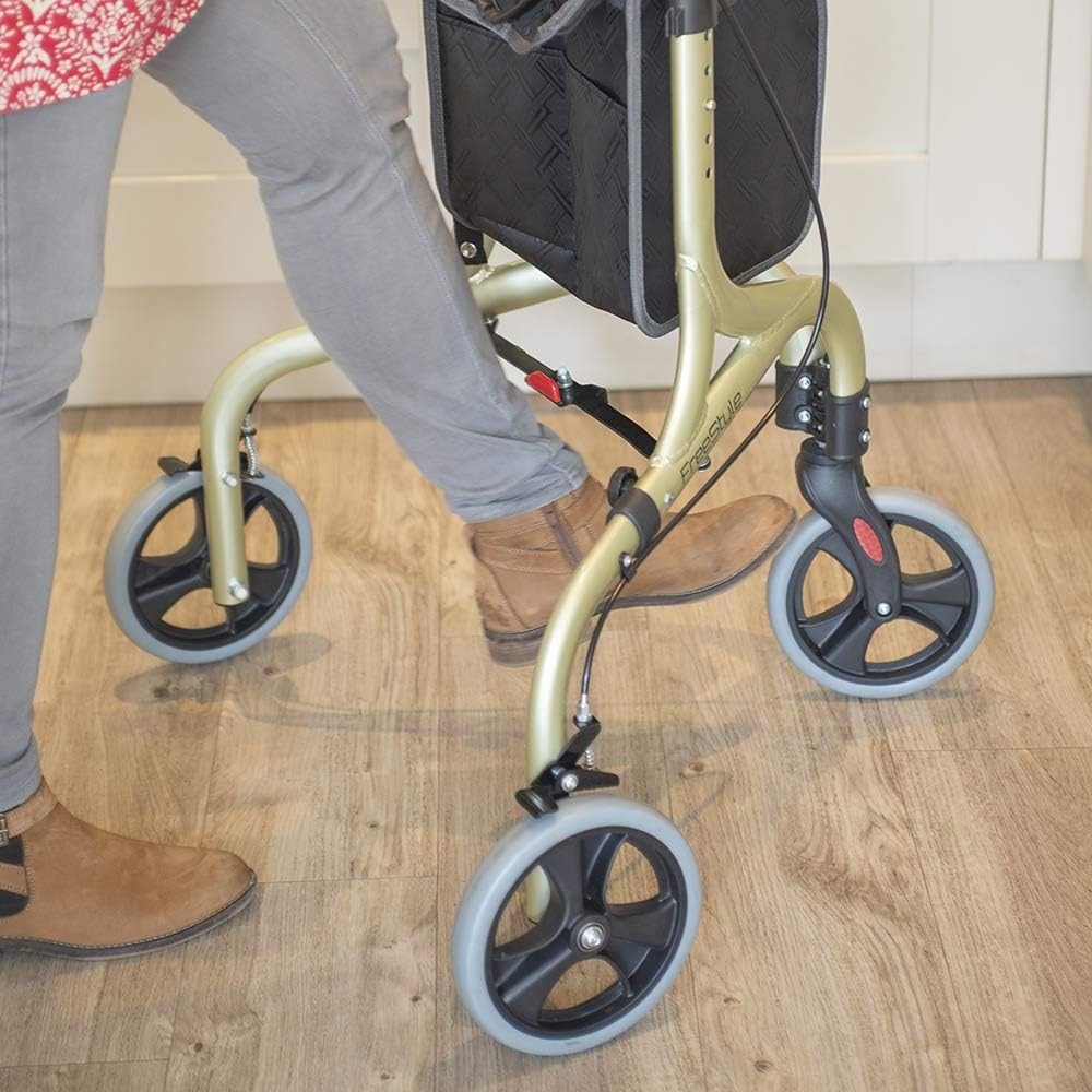 3 Wheel Rollator Walker Ultra Lightweight Folding Mobility Aid Travel Ready - Kwikley