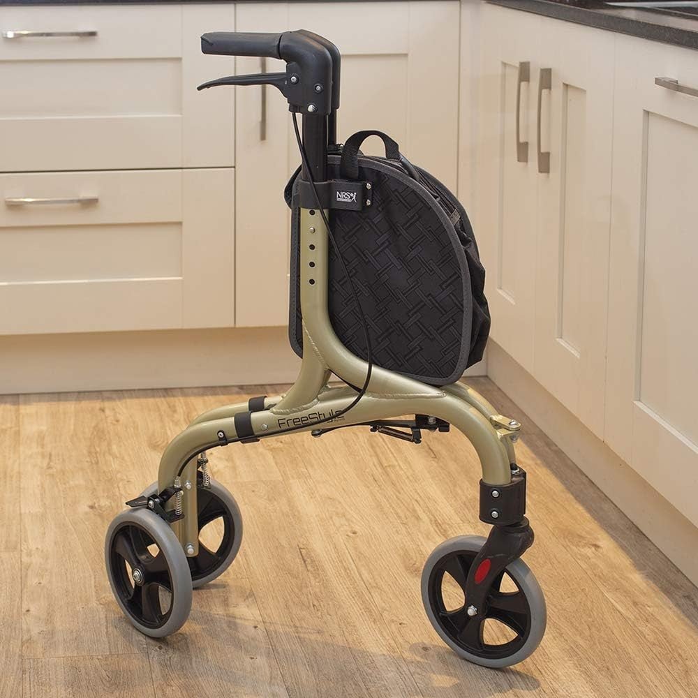 3 Wheel Rollator Walker Ultra Lightweight Folding Mobility Aid Travel Ready - Kwikley