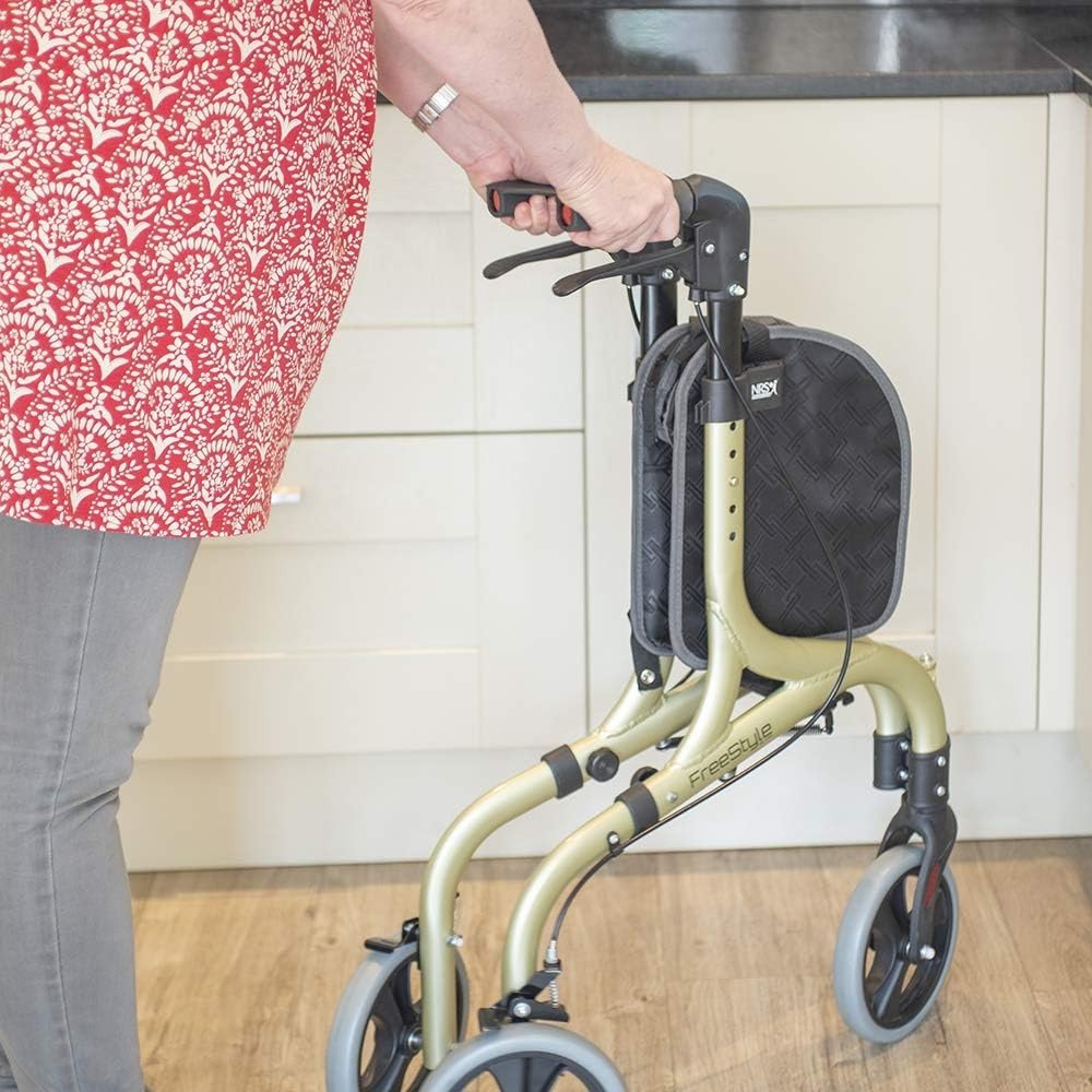 3 Wheel Rollator Walker Ultra Lightweight Folding Mobility Aid Travel Ready - Kwikley