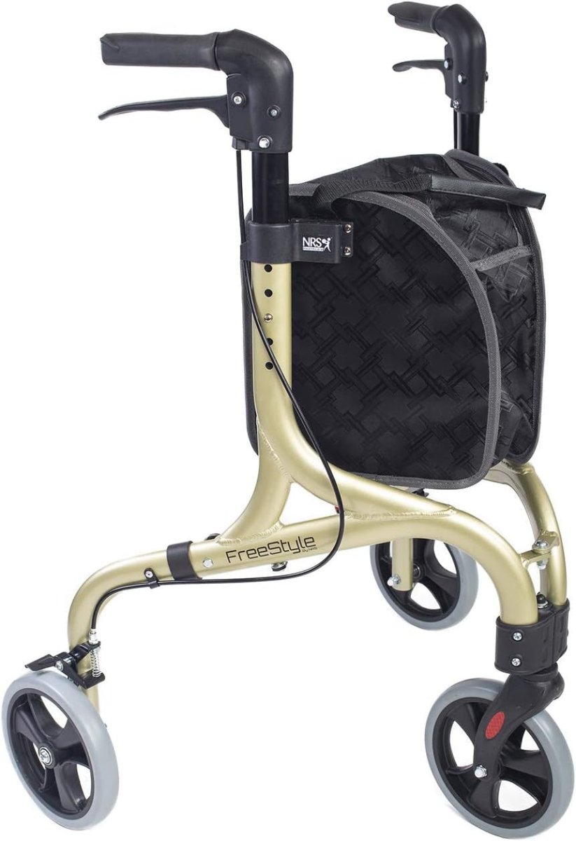 3 Wheel Rollator Walker Ultra Lightweight Folding Mobility Aid Travel Ready - Kwikley