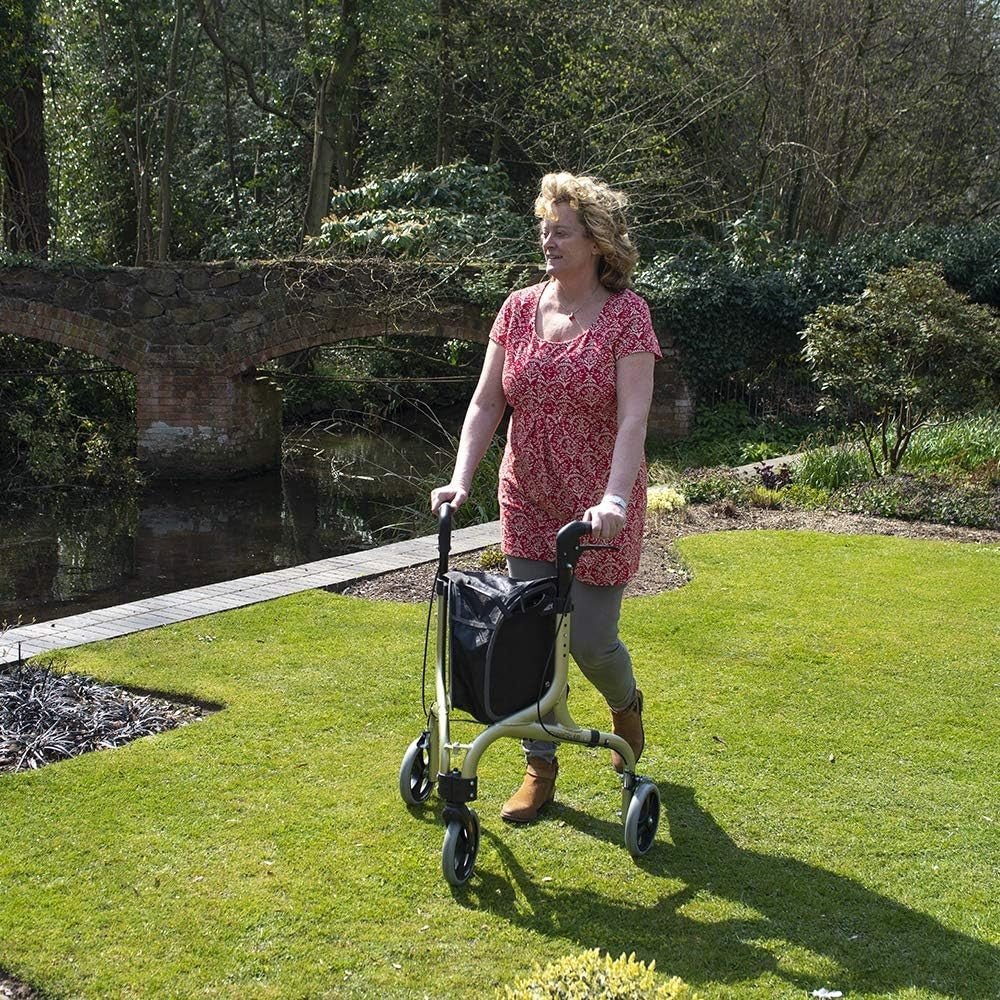3 Wheel Rollator Walker Ultra Lightweight Folding Mobility Aid Travel Ready - Kwikley