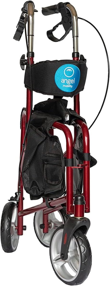 3 Wheel Rollator Walker with Seat Ultralight Folding Mobility Aid Brakes - Kwikley