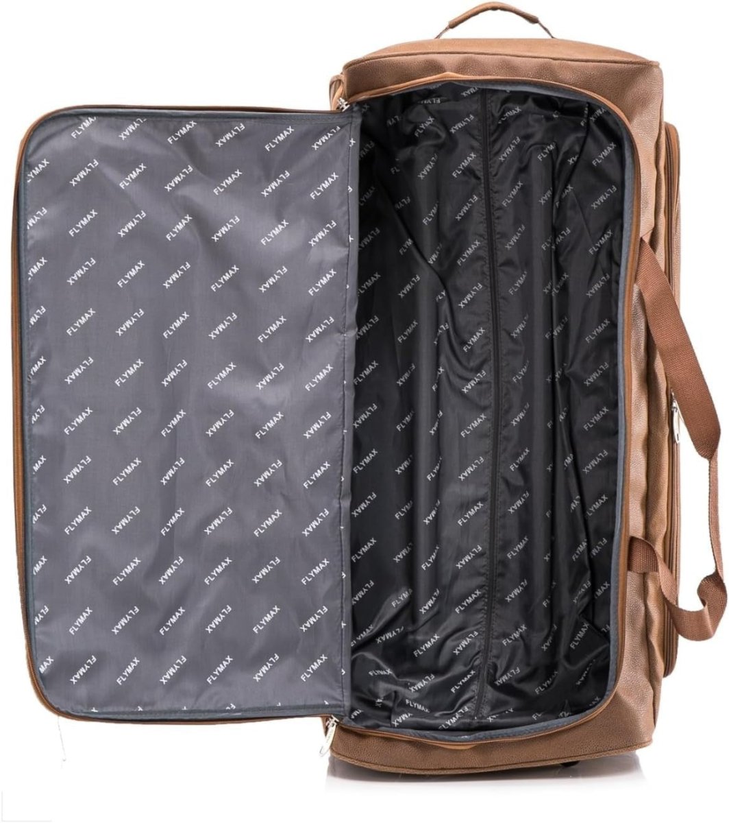 30 Inch Large Suitcase 100L Lightweight Faux Leather Travel Trolley Wheels - Kwikley