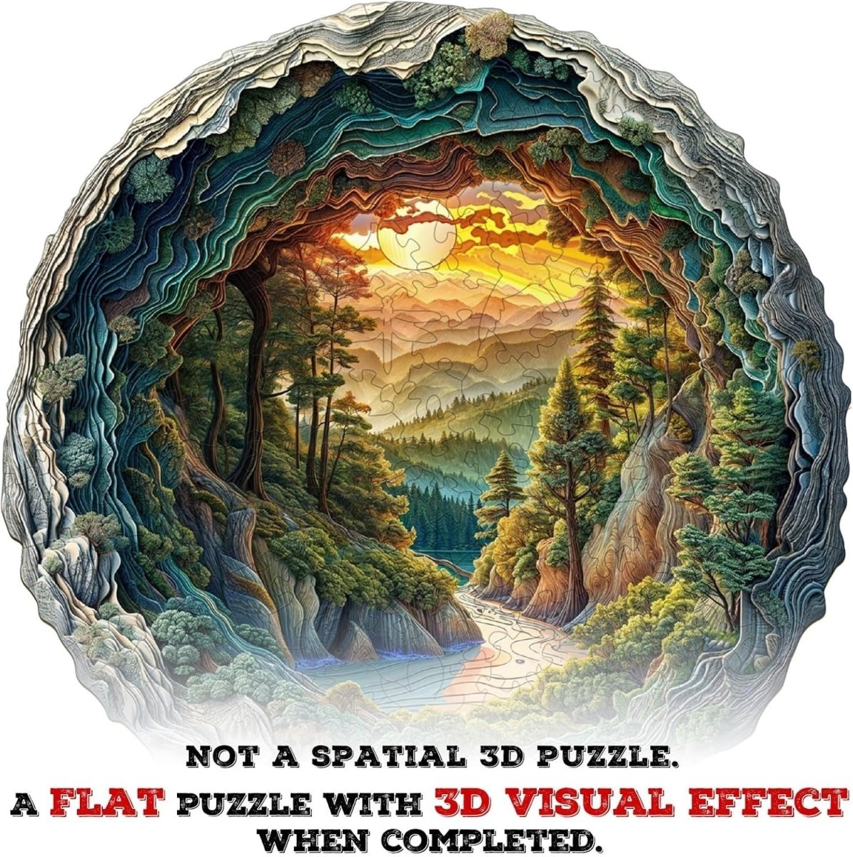 300PCS Wooden Jigsaw Puzzle Cave Forest Animal Shapes Gift Box Set - Kwikley