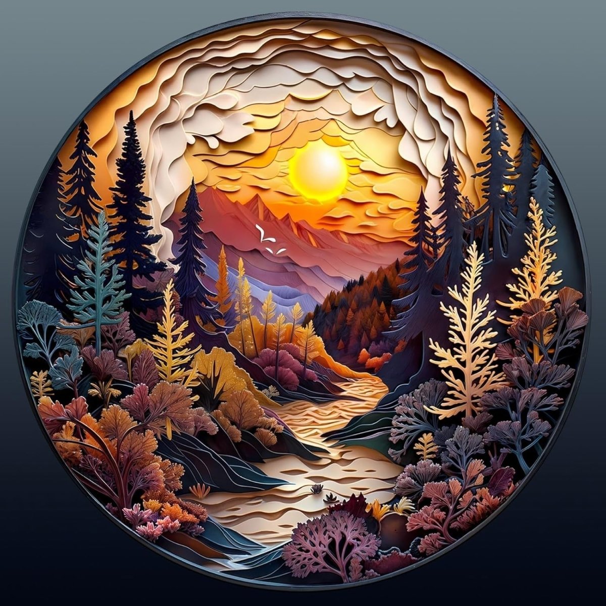 300PCS Wooden Jigsaw Puzzle Sunset Forest Animal Shapes Gift Box Set - Kwikley