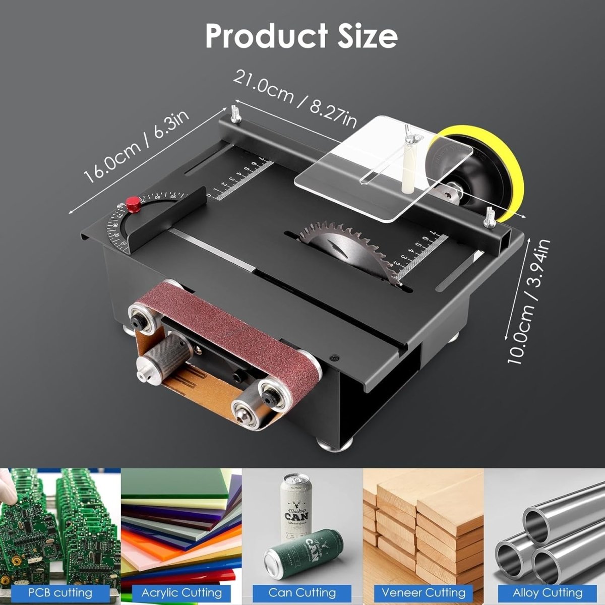 300W Mini Table Saw Belt Sander Desktop Wood Metal DIY Craft Machine - Kwikley