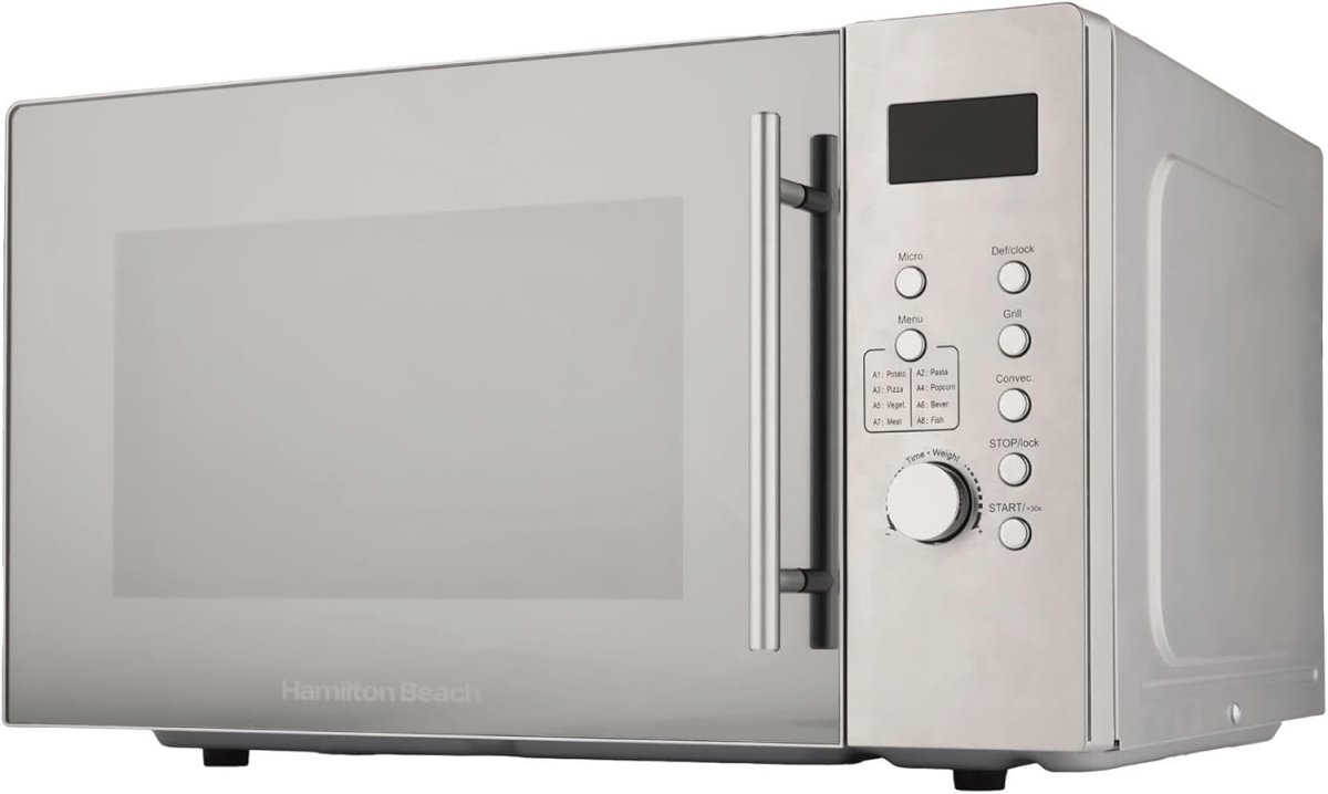 30L 3100W Combination Microwave with Grill & 8 Presets, Silver - Kwikley