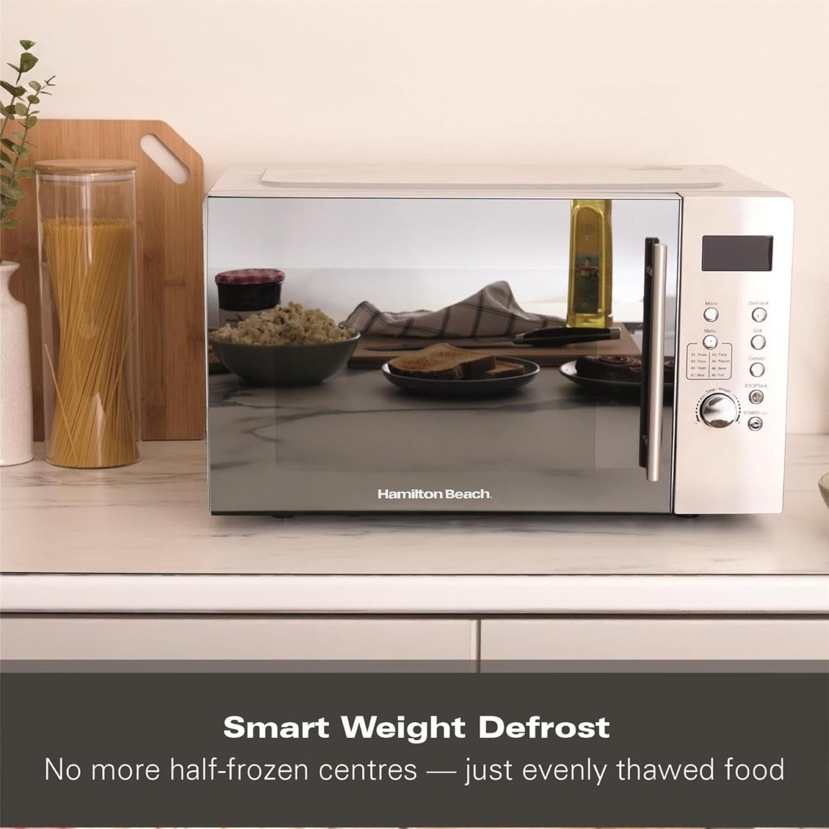 30L 3100W Combination Microwave with Grill & 8 Presets, Silver - Kwikley