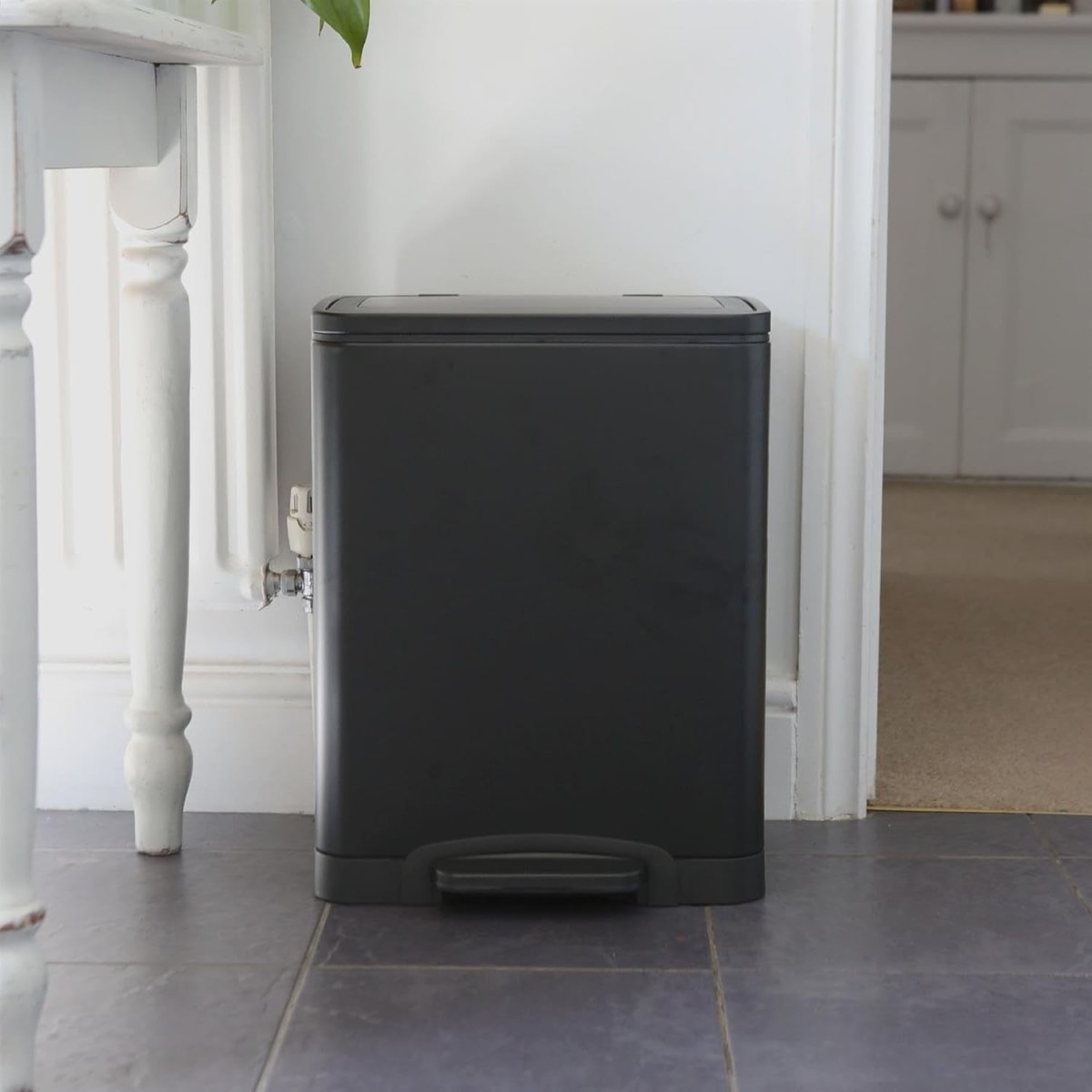 30L Double Recycling Pedal Bin 2x15L Soft Close Blackd - Kwikley