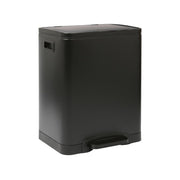 30L Double Recycling Pedal Bin 2x15L Soft Close Blackd - Kwikley