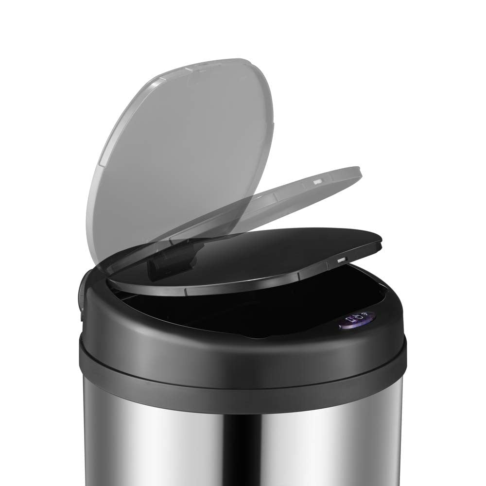 30L Touchless Kitchen Trash Can Stainless Steel Motion Sensor Bin - Kwikley