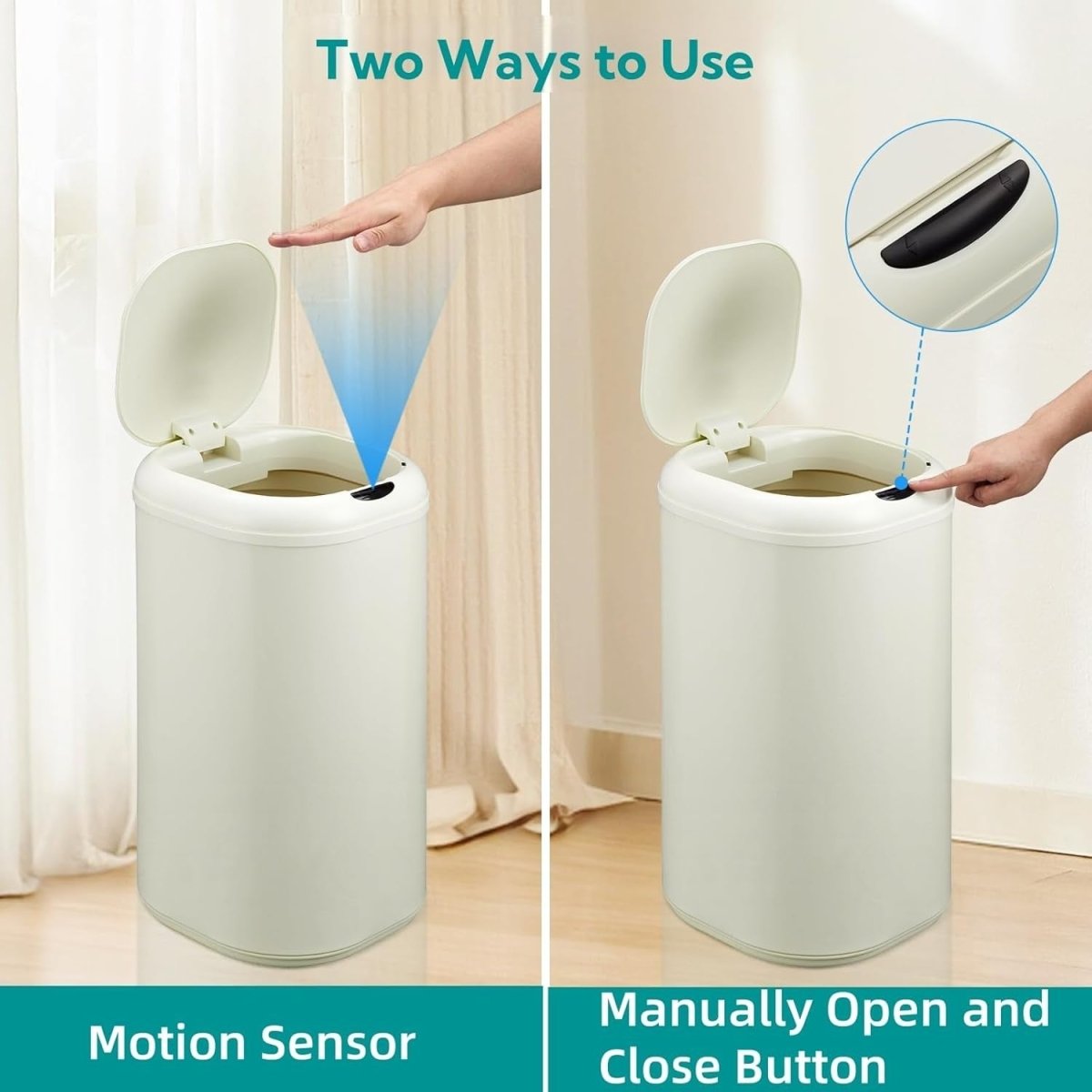 30L Touchless Motion Sensor Trash Can Stainless Steel Kitchen Bin - Kwikley