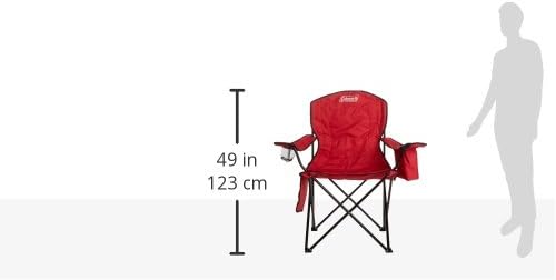 Portable Camping Chair with Cooler Foldable Red