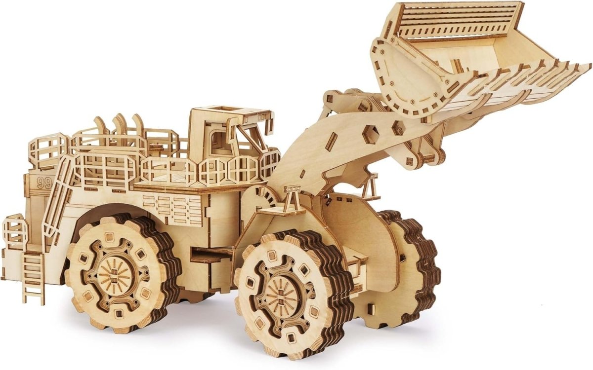 312pc Wooden Forklift Model Kit 3D Mechanical Puzzle DIY Vehicle Build - Kwikley