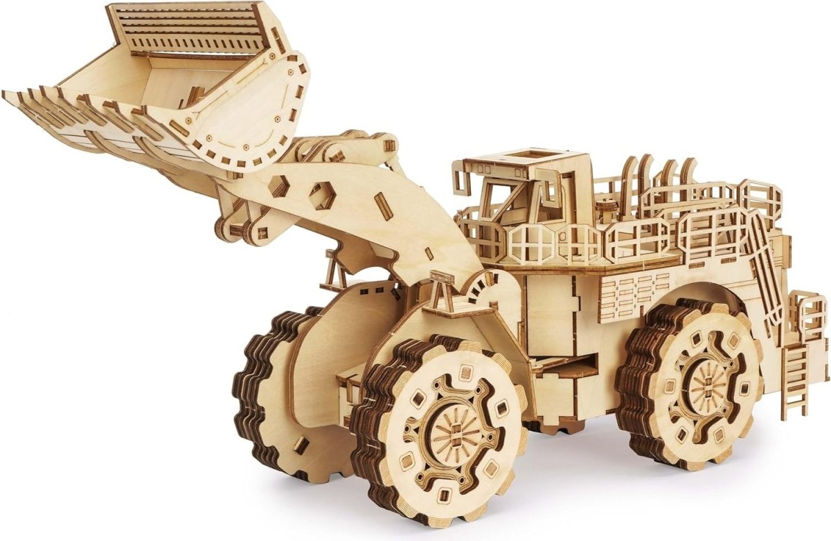 312pc Wooden Forklift Model Kit 3D Mechanical Puzzle DIY Vehicle Build - Kwikley