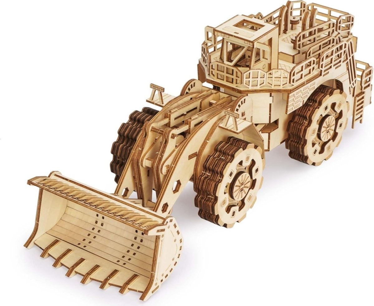 312pc Wooden Forklift Model Kit 3D Mechanical Puzzle DIY Vehicle Build - Kwikley
