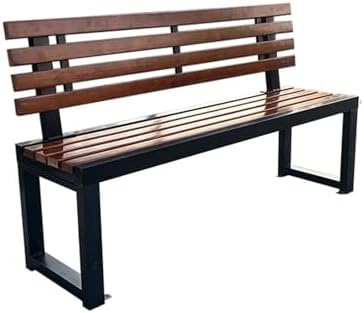3 Seater Wood Metal Garden Bench 1m Patio Park Seat Backrest