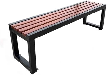 3 Seater Wooden Metal Garden Bench Patio Park Seat 300kg