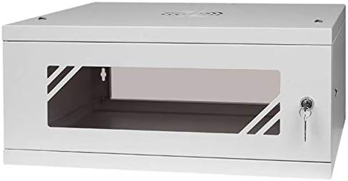 4U 19 Inch Rack Cabinet 450mm Glass Door Grey Steel