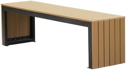 Outdoor Garden Bench Backless Wood Metal Patio Porch Seat 120cm