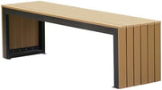 Outdoor Garden Bench Backless Wood Metal Patio Porch Seat 120cm