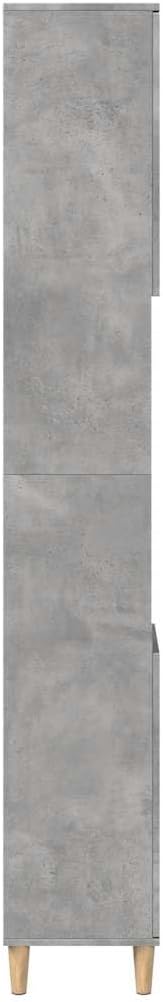 Tall Bathroom Cabinet 6 Compartment 2 Door Grey Unit
