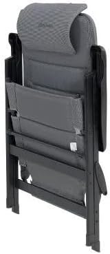 Reclining Camping Chairs Pair Extra Wide Folding Grey
