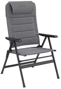 Reclining Camping Chairs Pair Extra Wide Folding Grey