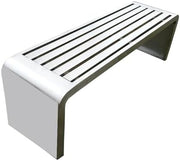 Outdoor Stainless Steel Garden Bench Backless Patio Seat 150cm