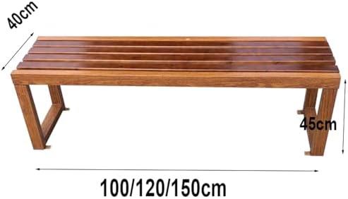 3 Seater Wooden Garden Bench Backless Outdoor Patio Seat 120cm