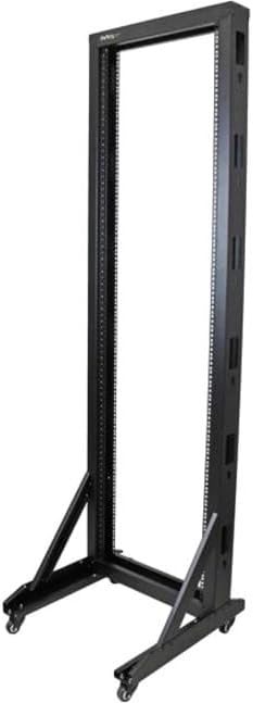 42U Mobile Open Frame Network Rack 19 Inch with Wheels Steel