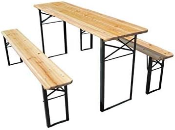 3pc Folding Wooden Picnic Table Bench Set Garden BBQ