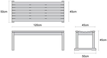 Teak Backless Garden Bench 2 Seater Outdoor Patio Seat 120cm
