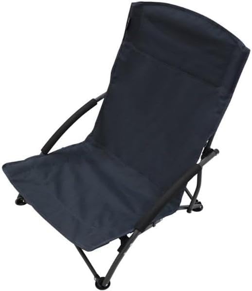 Folding Camping Chair Flat Foot Stable Beach Seat Grey