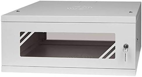 4U 19 Inch Rack Cabinet 450mm Glass Door Grey Steel