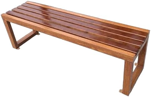 Solid Wood Garden Bench 100cm Backless Outdoor Patio Seat Brown