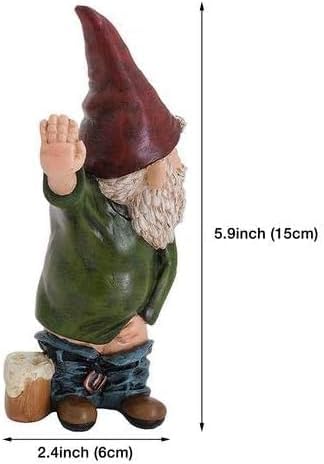 Funny Peeing Garden Gnome Statue Naughty Resin Outdoor Decor