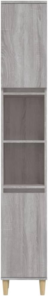 Scandinavian Bathroom Storage Cabinet 2 Door 6 Shelf Grey