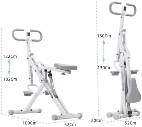 Foldable Squat Row Machine with LCD Home Cardio Trainer