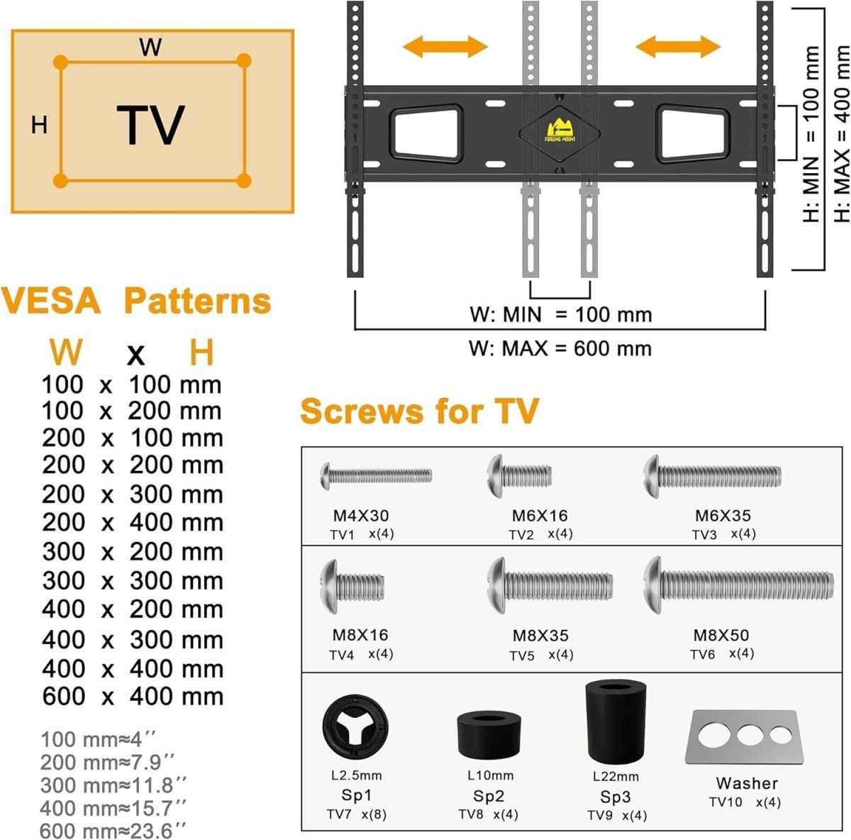 32-70" Slim TV Stand Corner Floor Mount Shelf Swivel VESA 600x400 Max 40KG - Kwikley