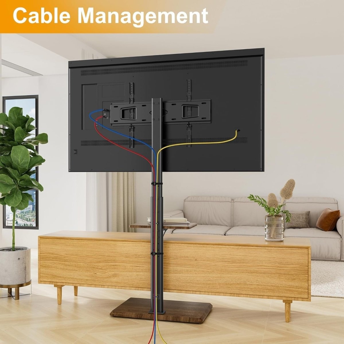 32-70" Slim TV Stand Corner Floor Mount Shelf Swivel VESA 600x400 Max 40KG - Kwikley