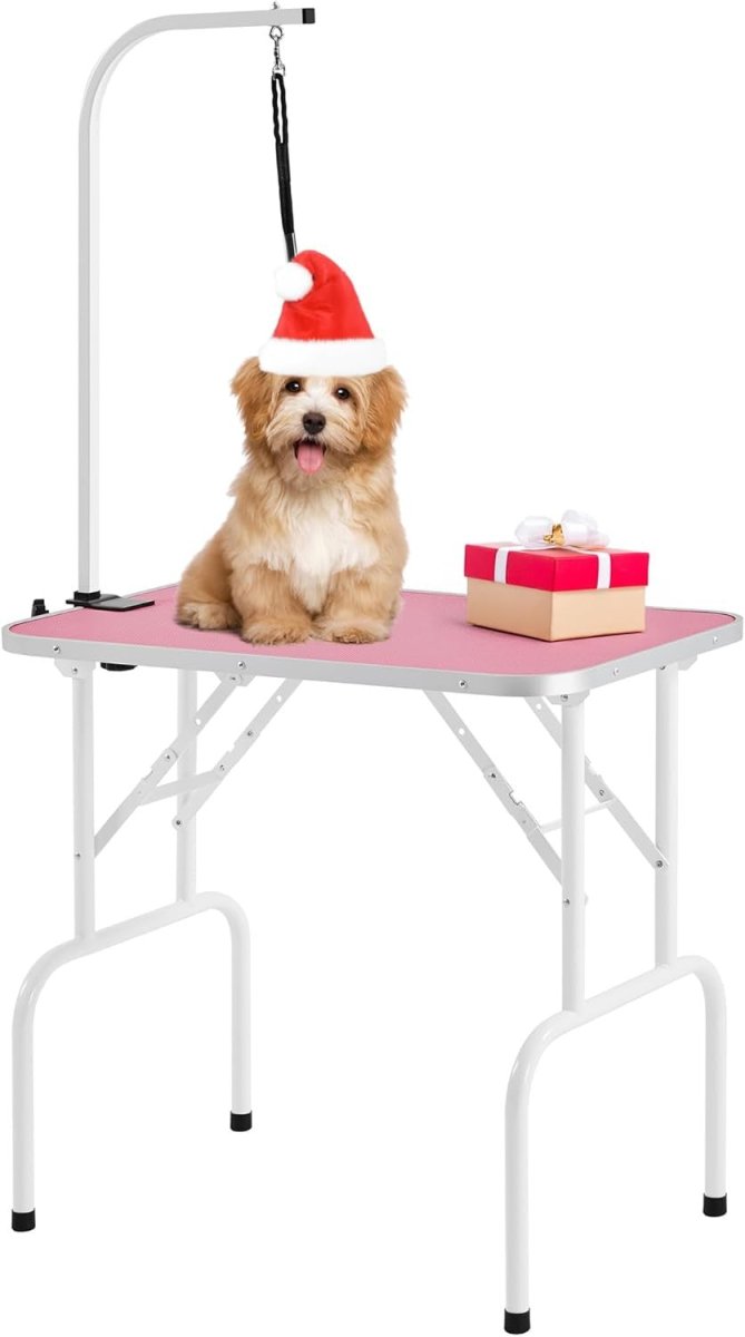 32" Dog Grooming Table Foldable Adjustable Non Slip w Arm Small Pets - Kwikley