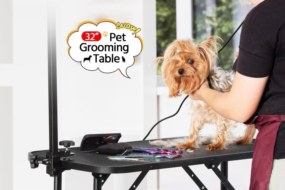 32" Dog Grooming Table Portable Foldable Non Slip w Adjustable Arm Loop - Kwikley