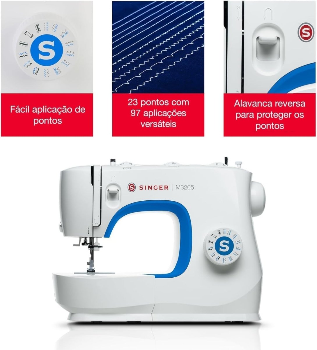 32 Stitch Sewing Machine Automatic Buttonhole Free Arm White - Kwikley