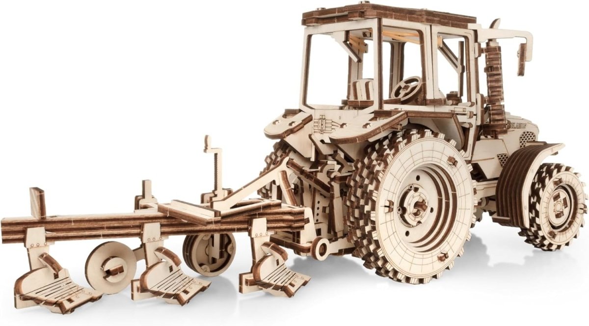 325pc Wooden Tractor & Plow 3D Puzzle DIY Farm Model Kit No Glue - Kwikley