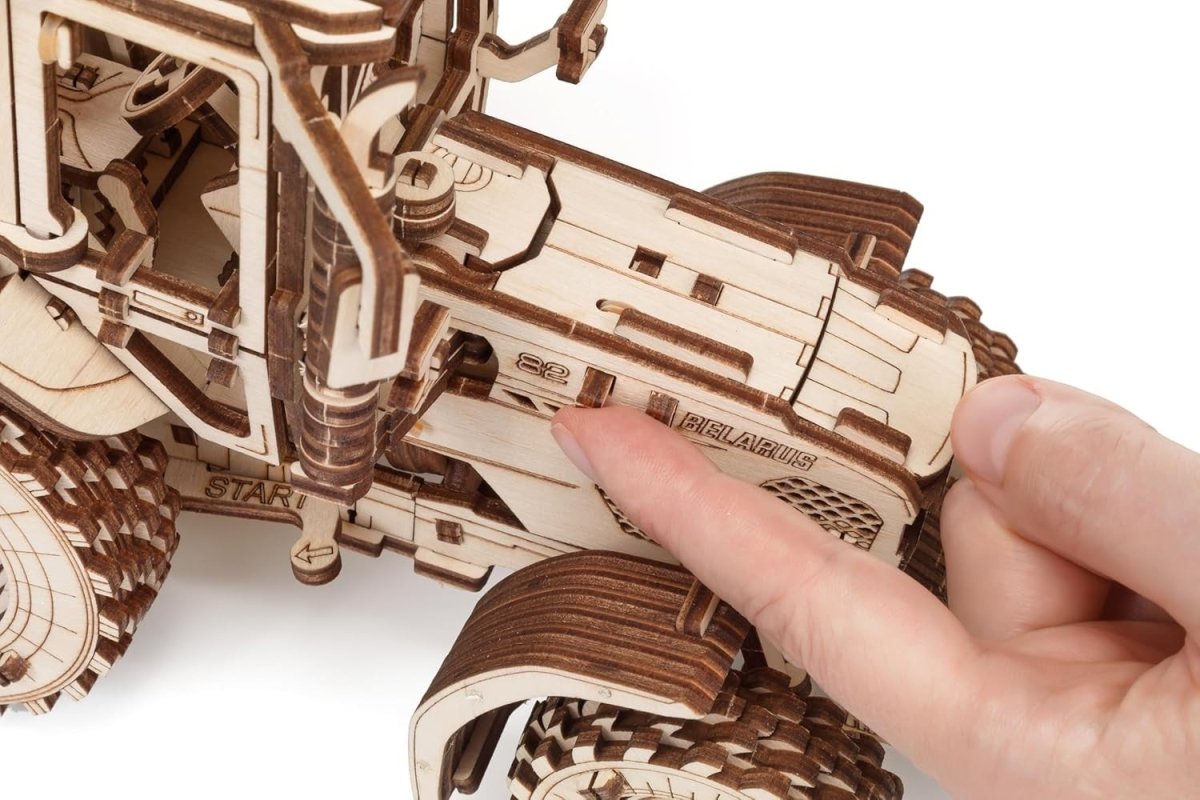 325pc Wooden Tractor & Plow 3D Puzzle DIY Farm Model Kit No Glue - Kwikley