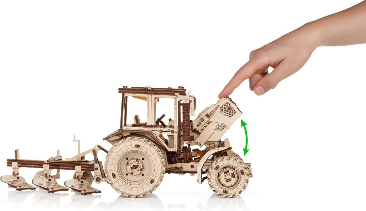 325pc Wooden Tractor & Plow 3D Puzzle DIY Farm Model Kit No Glue - Kwikley